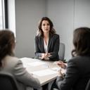 Colombe Irazabal leading a focused team discussion in a Central Elgin meeting room